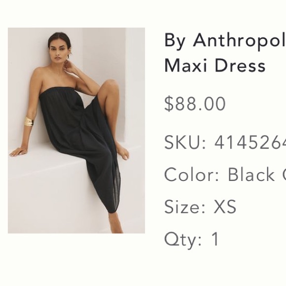 Anthropologie Dresses & Skirts - Anthropologie Black Strapless Gauze Maxi Dress